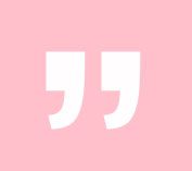 A white quote on a pink background.